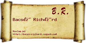 Bacsó Richárd névjegykártya
