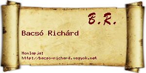 Bacsó Richárd névjegykártya