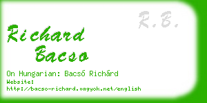richard bacso business card